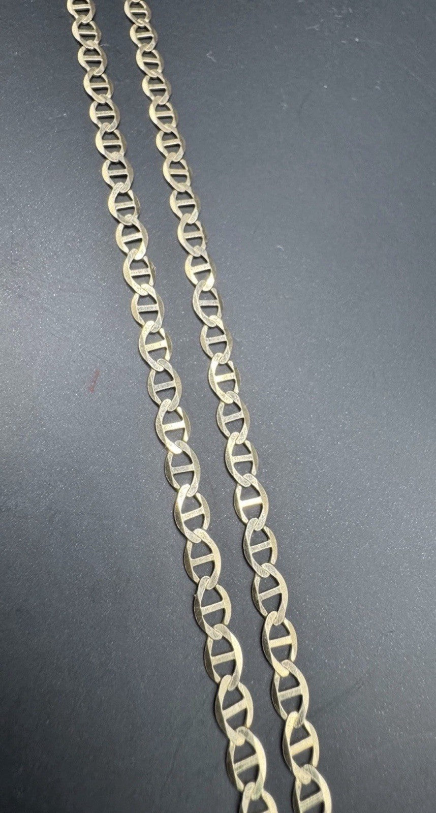 14K Yellow Gold Mariner Anchor Flat Link Chain Necklace 20.25 in 3.35mm 4.9 Gram