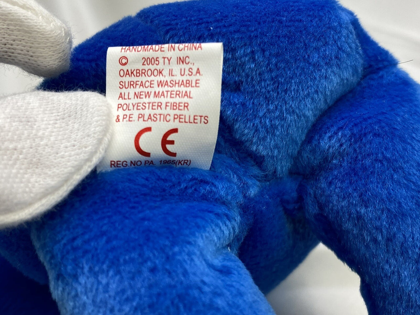 Ty Beanie Baby Louisiana "I Love Louisiana" Bear W Hang Tag Protector 2005