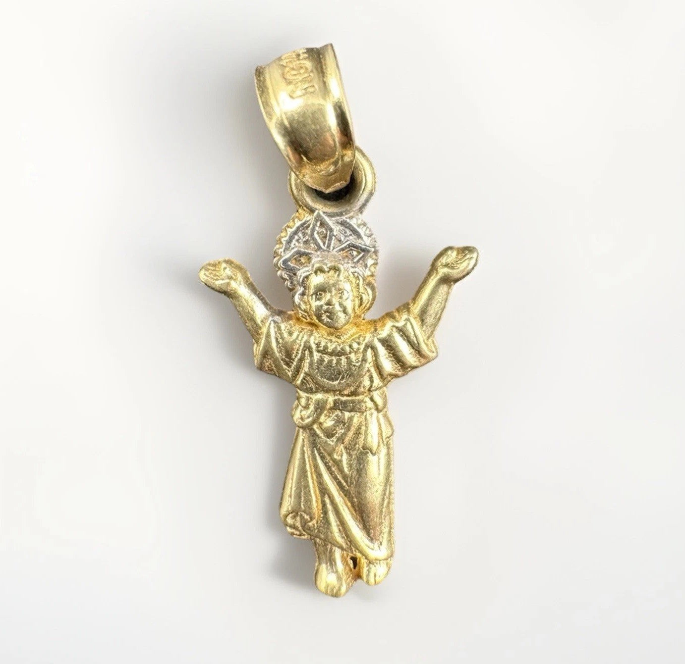 Colgante de oro amarillo de 14 quilates del Divino Niño Jesús de 10.46x19.90mm Religioso 1G