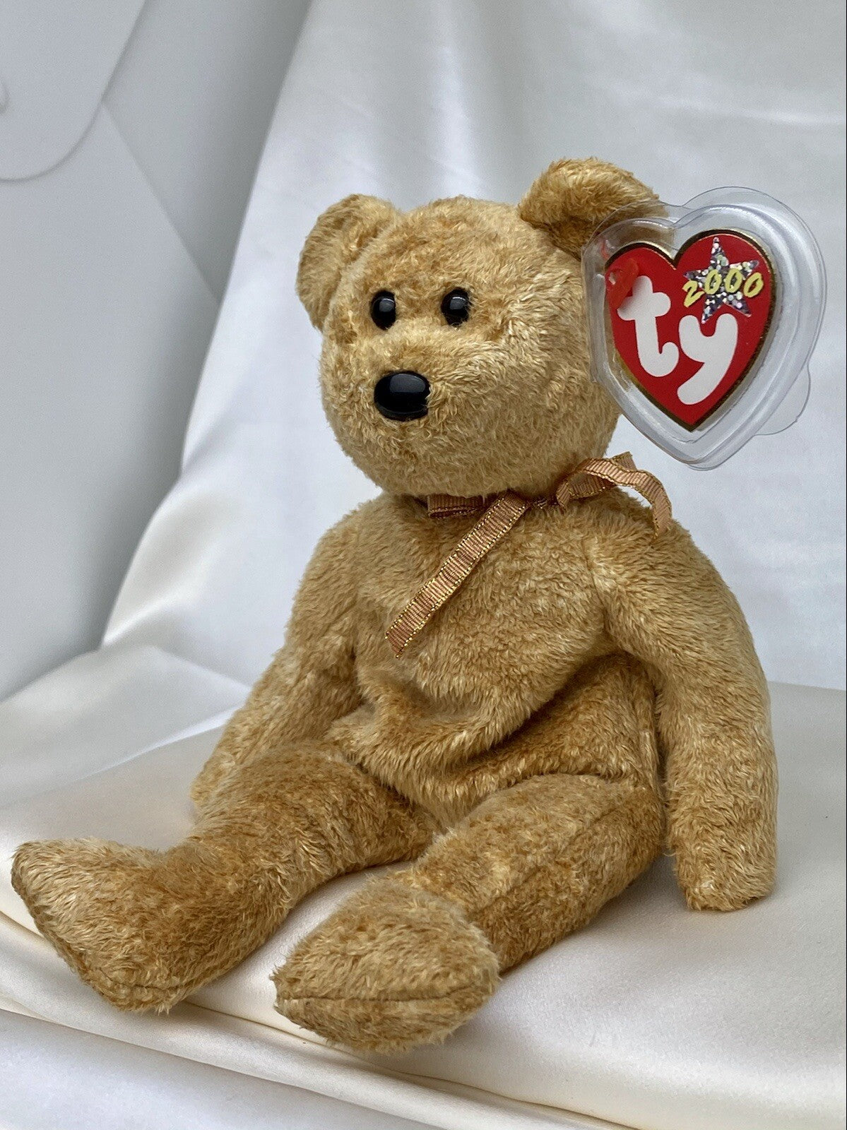 Rare Retired Ty Beanie Baby Cashew The Bear 2000 Mint P.E. Pellets With Errors