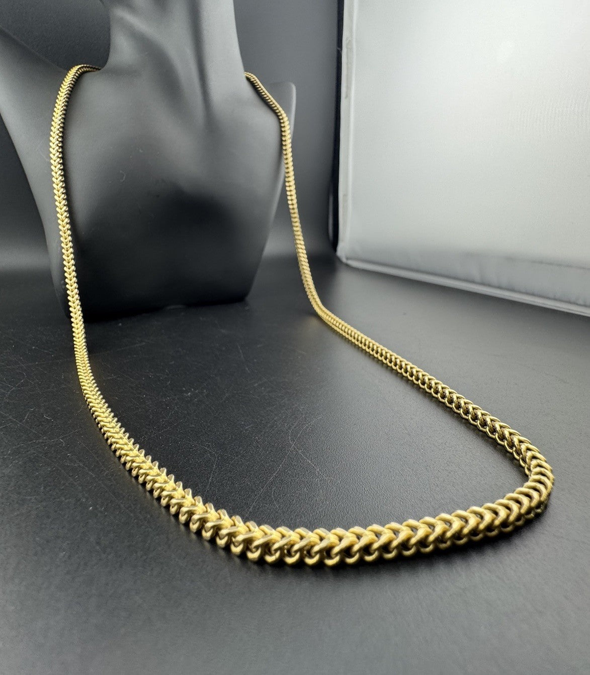 14K Gold Braided Franco Chain Necklace 31in 3.68mm 23.4 Grams Bold Statement
