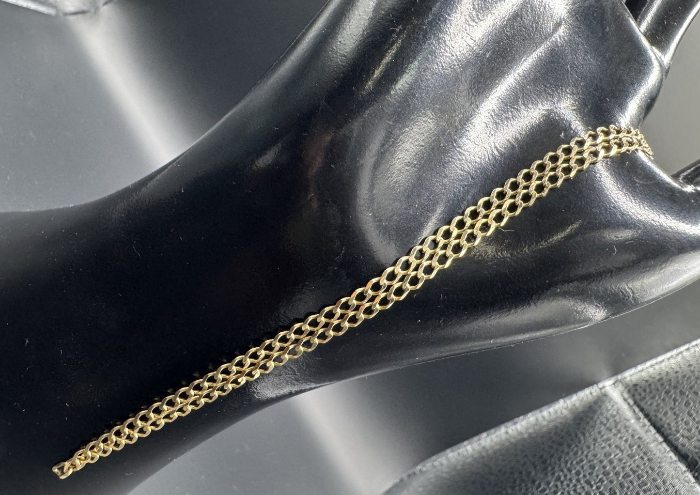 Cadena de eslabones cubanos abierta de oro amarillo de 14K 2.54mm 16.5in 4 gramos hecha en Italia