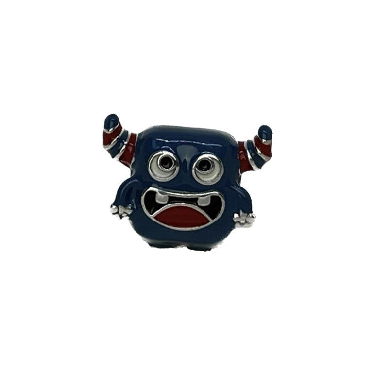 Sterling Silver 925 European Enamel Joyful Anime Kawaii Monster Character Charm