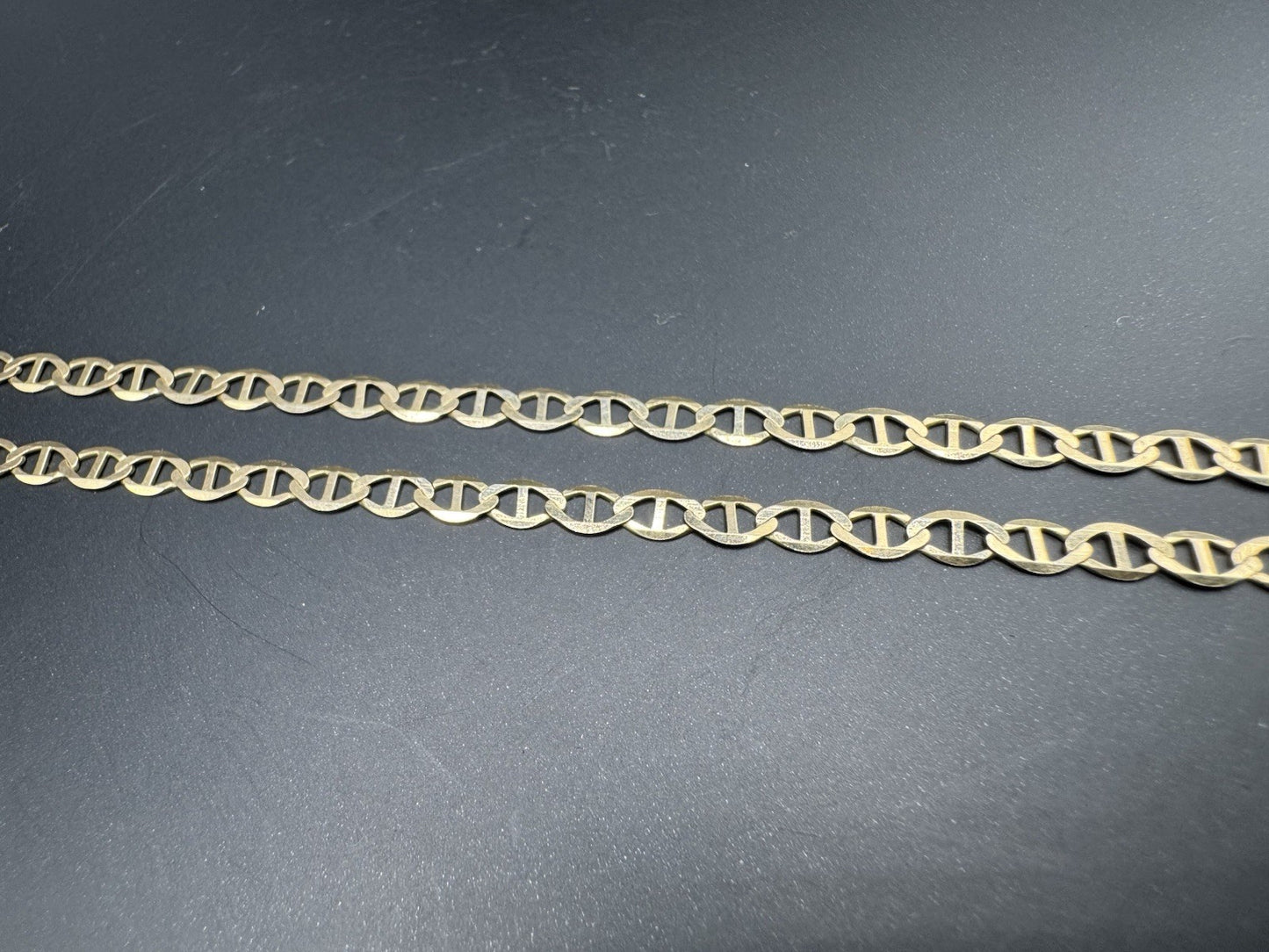 14K Yellow Gold Mariner Anchor Flat Link Chain Necklace 20.25 in 3.35mm 4.9 Gram