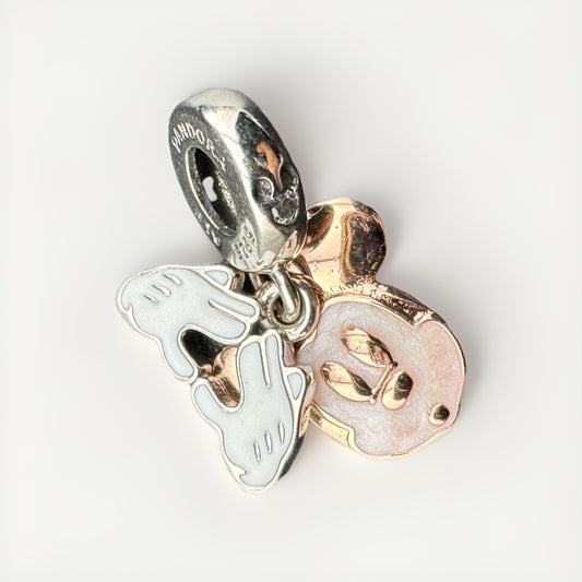 Pandora S.S 925 Disney Mickey Mouse Double Dangle Charm 780112C01 CZ Be Yourself