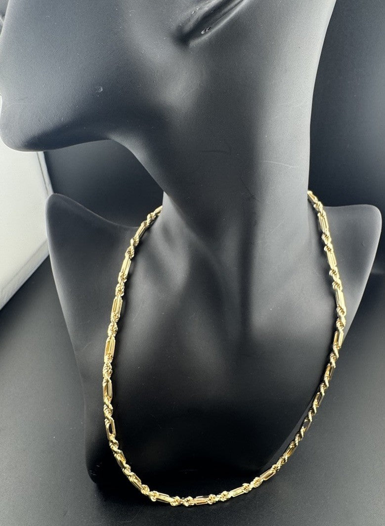 14K Yellow Gold Solid Milano Link Chain Necklace 20in 4.38mm 21.8 Grams Elegant