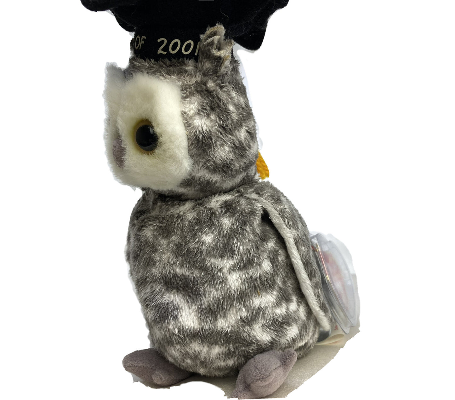 Ty Beanie Baby Smart Owl Class of 2001 Plush 2000 Hang Tag Protector with Errors