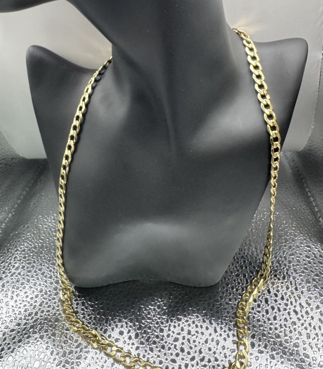14K Yellow Gold Curb Link Chain Necklace 24in 6.84mm 17 Grams