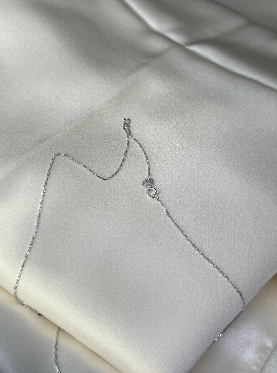 Italian Solid Sterling Silver 925 Adjustable 16in 1mm Chain Necklace UNISEX