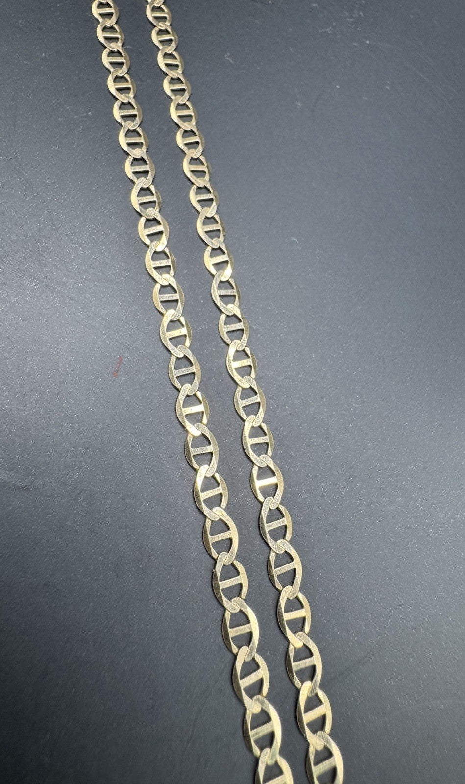 14K Yellow Gold Mariner Anchor Flat Link Chain Necklace 20.25 in 3.35mm 4.9 Gram