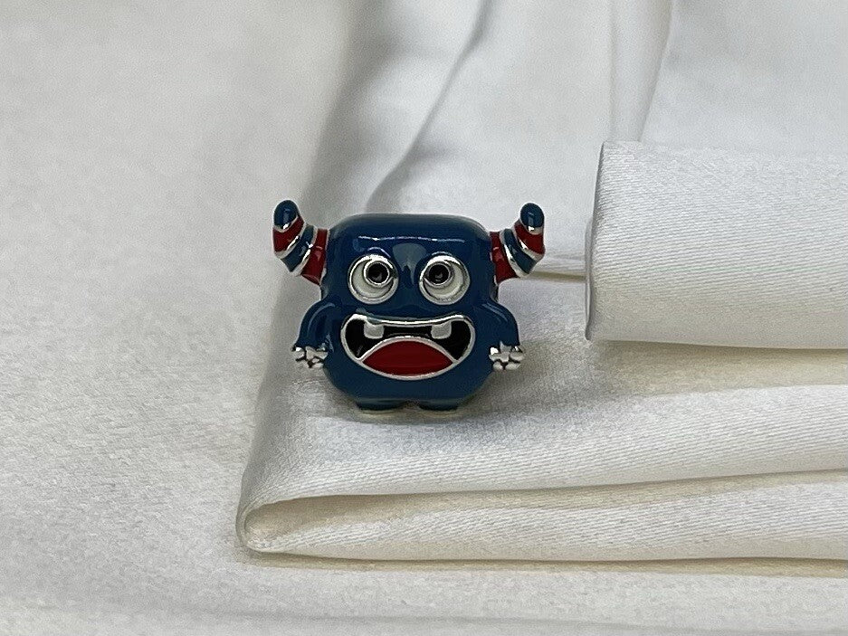Sterling Silver 925 European Enamel Joyful Anime Kawaii Monster Character Charm