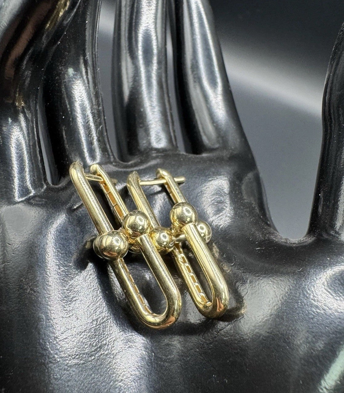 14K Gold U-Link Hardwear Large Earrings 13.27x32.51mm 6.8 Grams Semi-Solid Bold