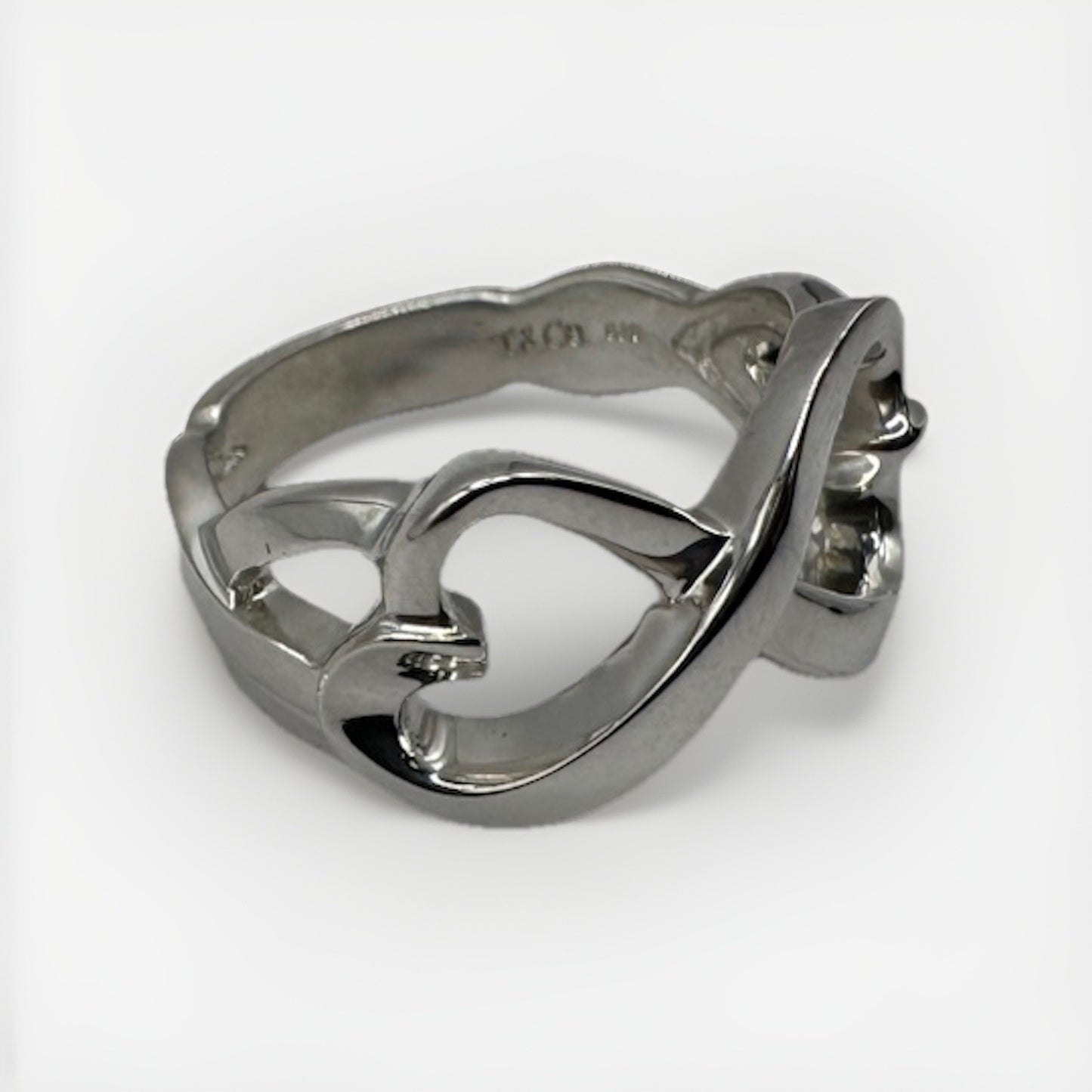 Tiffany & Co. Paloma Picasso Loving Heart Infinity Ring Sterling Silver 925 Sz 7