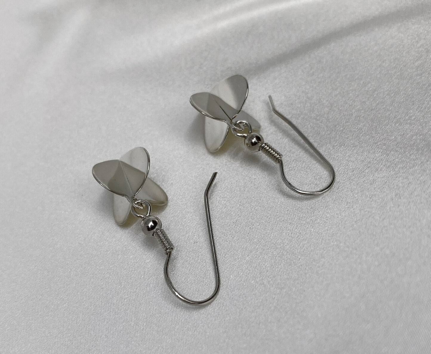 $100 QVC New Sterling Silver 925 Double Sided Heart Dangle Earrings