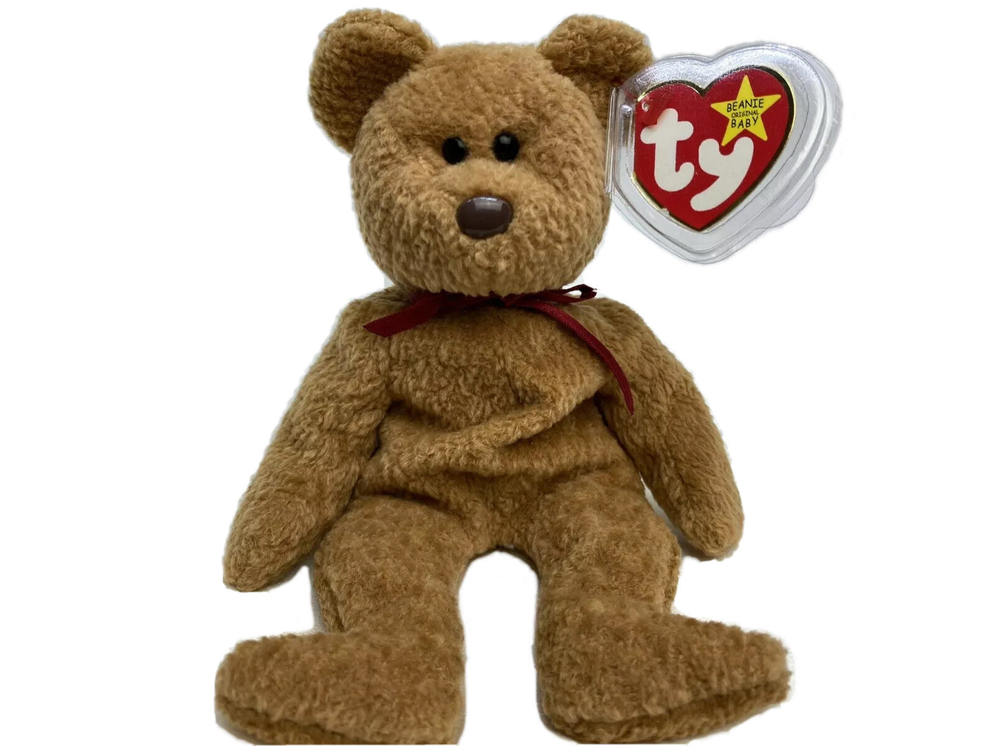 Rare Retired Ty Beanie Baby Curly The Bear 1993 1996 Bear With Numerous Errors