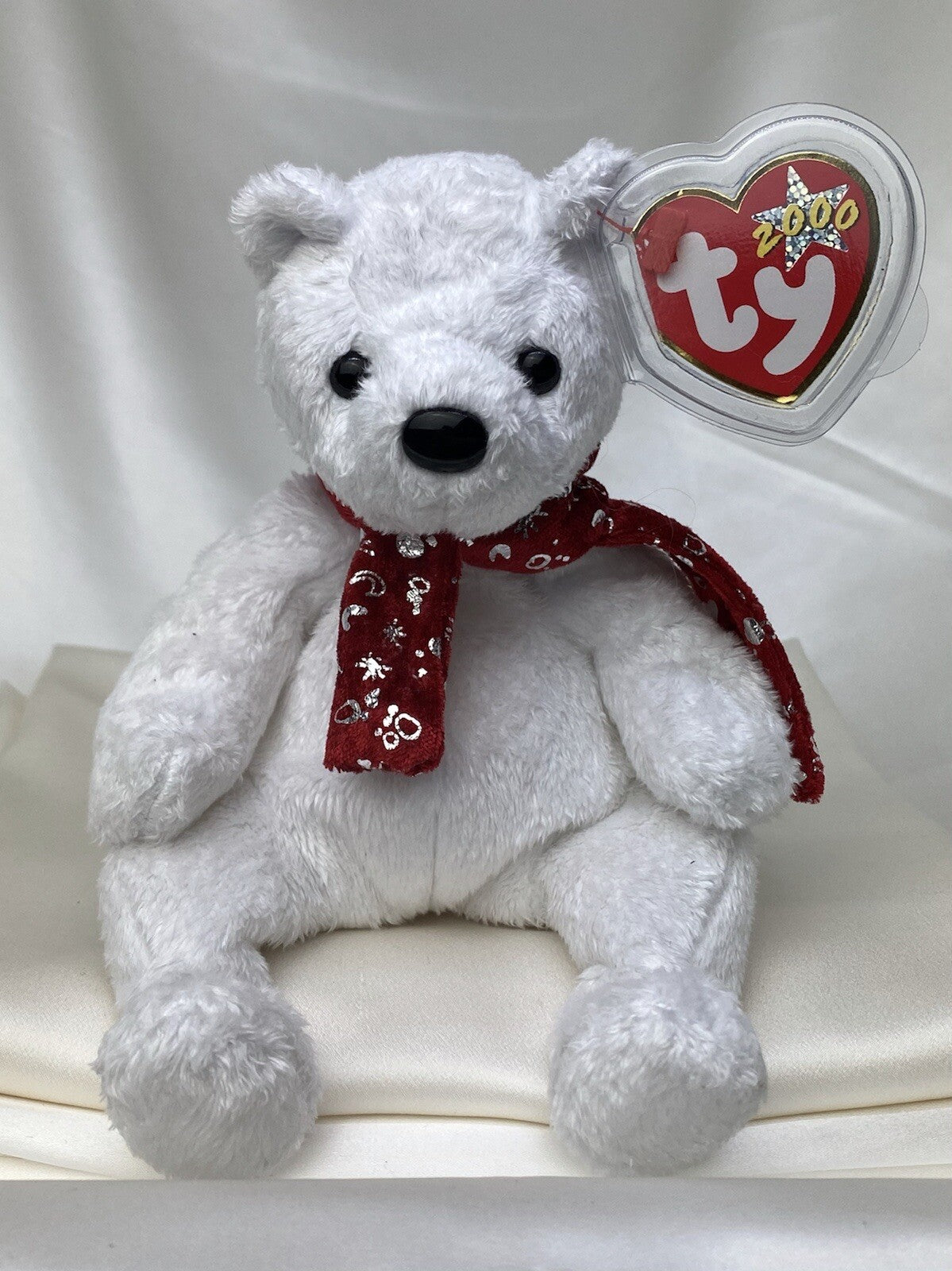 Raro Osito de Peluche Ty Beanie Baby Holiday Teddy 2000 Retirado, Menta, Gránulos de PE con Errores