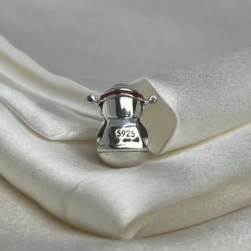 Sterling Silver 925 European Enamel Anime Kawaii Emperor Character Charm