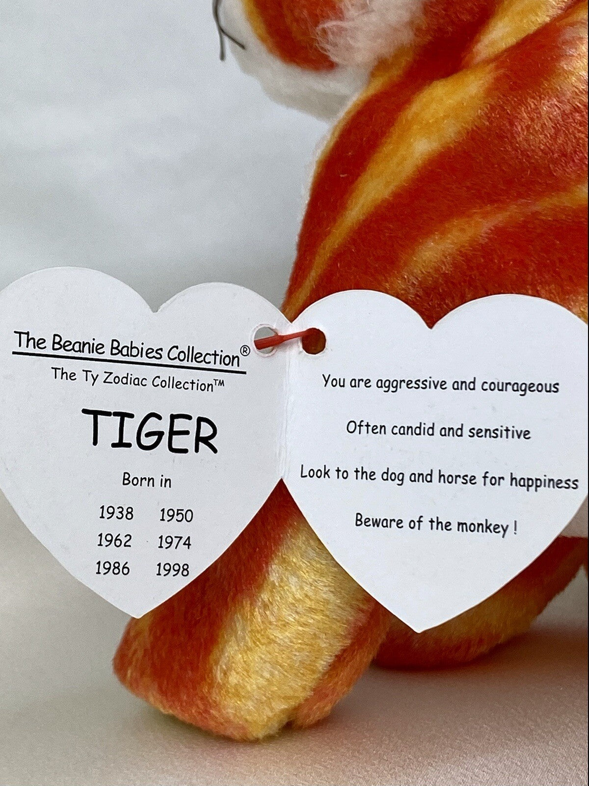 Rare Retired Ty Beanie Baby Tiger Zodiac 2000 Mint P.E. Pellets With Errors