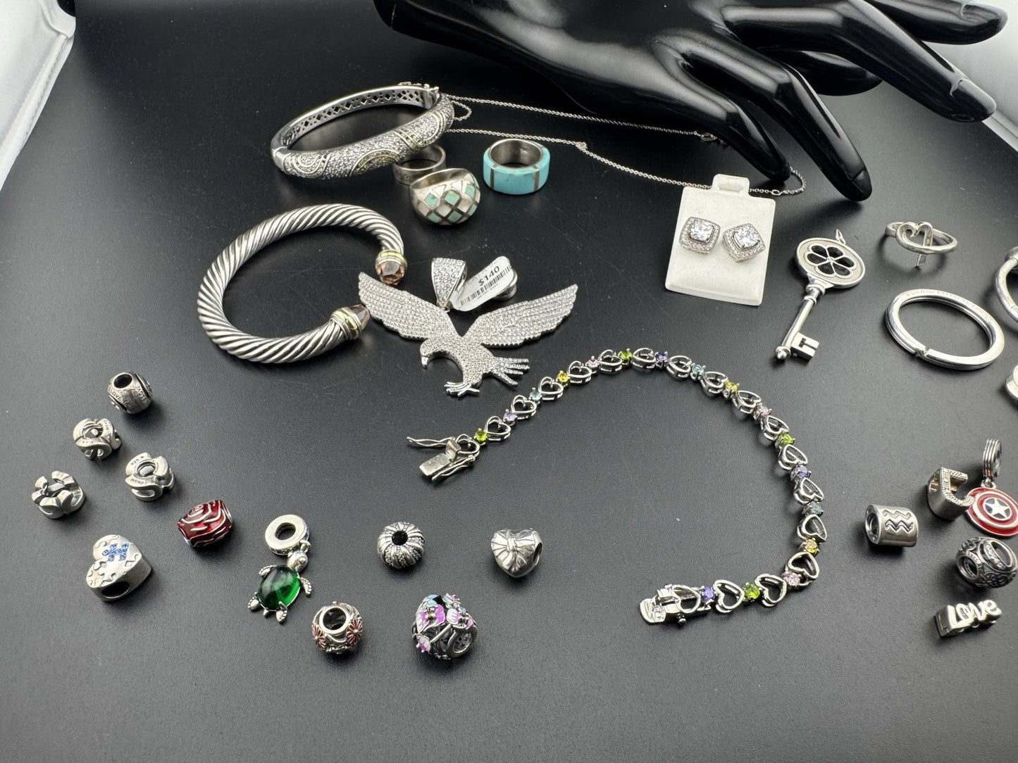 Sterling Silver 925 Jewelry Collection David Yurman Tiffany Pandora 235.3 Grams