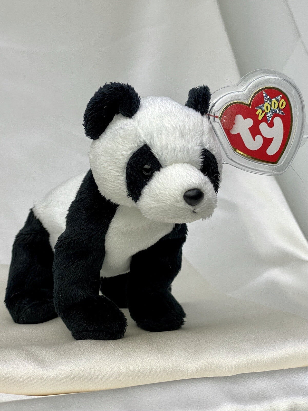 Rare Retired Ty Beanie Baby China The Panda Bear 2000 Mint P.E. Pellets W Errors