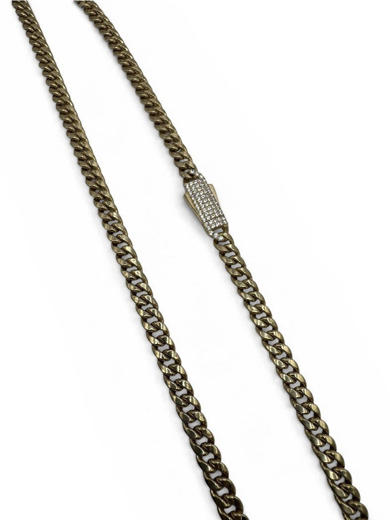 14K Yellow Gold 6mm Miami Cuban Link Chain Necklace, 24" Long, 11.9G Semi Hollow