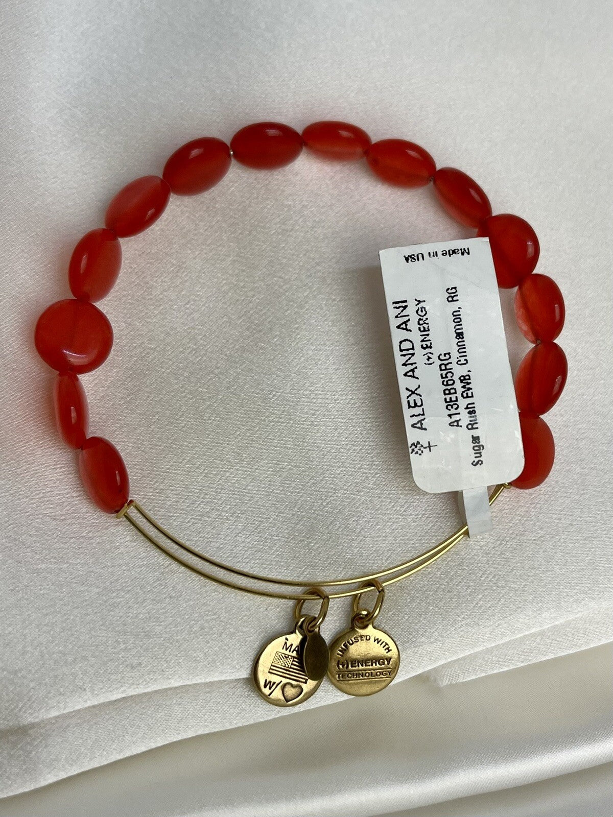 Pulsera Alex and Ani modelo Red Sugar Rush Cinnamon Rafaelian Gold Wrap