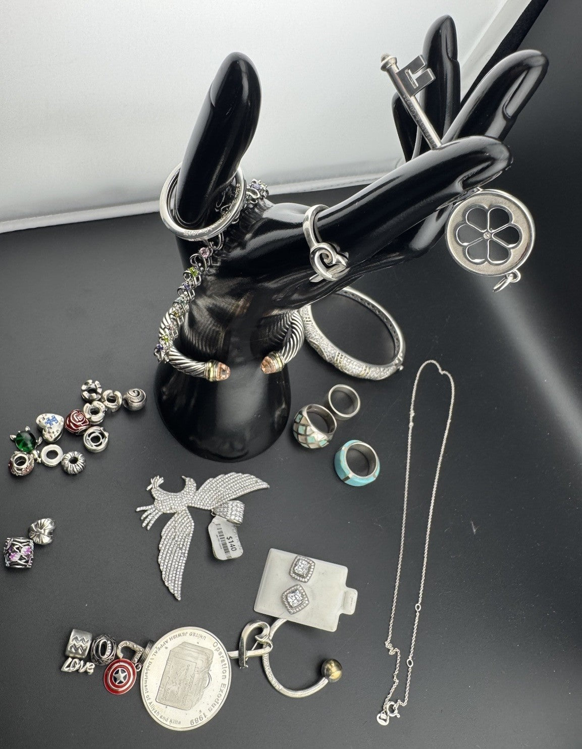 Sterling Silver 925 Jewelry Collection David Yurman Tiffany Pandora 235.3 Grams