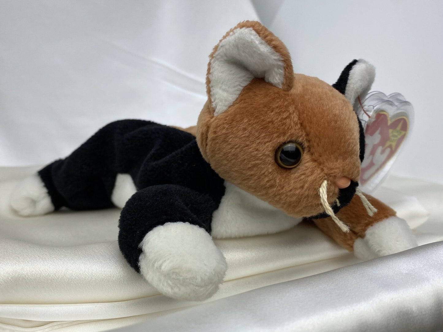 Rare Retired Ty Beanie Baby Chip The Cat 1996 Mint P.E. Pellets With Errors