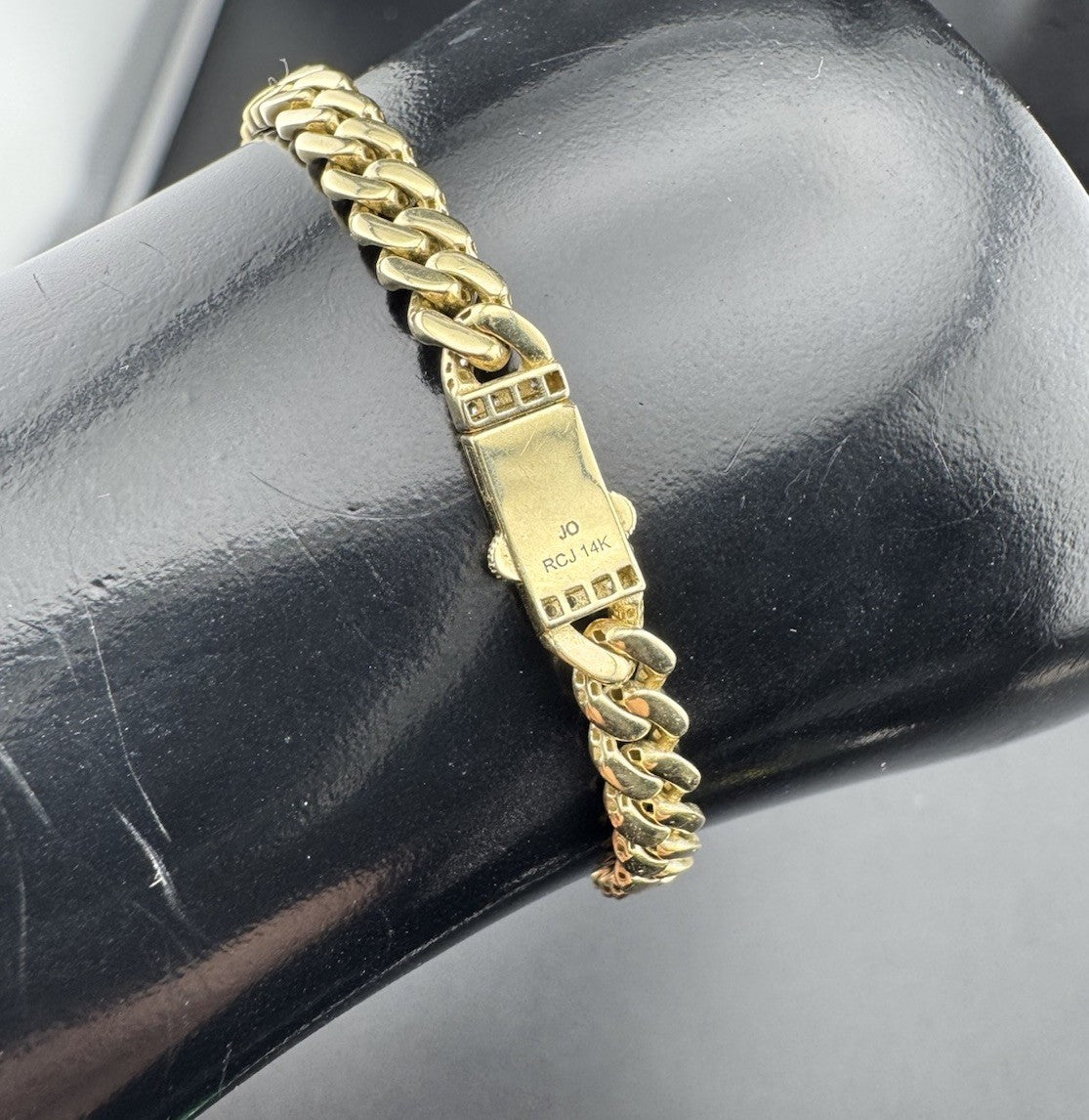 14K Yellow Gold Miami Cuban Bracelet 7in 5.14mm 7.5 Grams CZ Simulated Diamond
