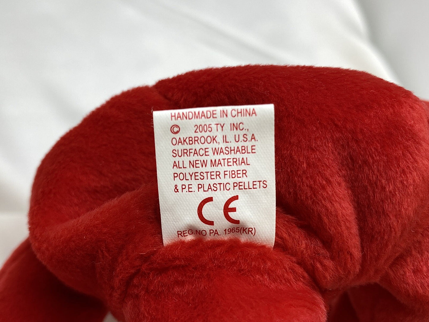 Ty Beanie Baby Alabama I Love Alabama Plush Red Bear Hang Tag Protector 2005