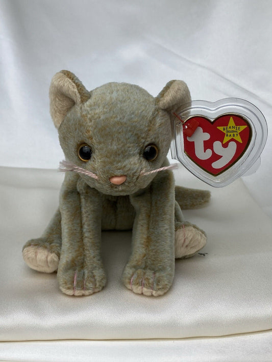Rare Retired Ty Beanie Baby Scat the Cat 1998-1999 Mint P.E. Pellets With Errors