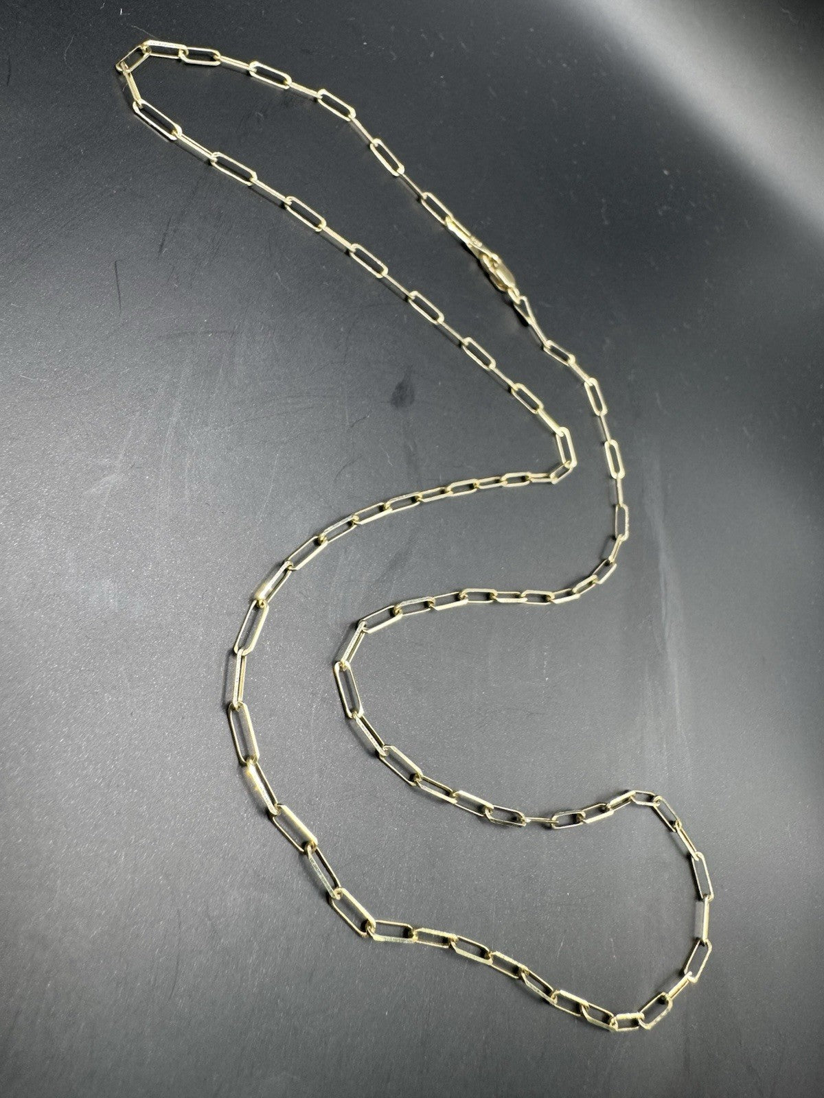 14K Yellow Gold Paperclip Chain Necklace 20in 1.97mm 2.6 Grams