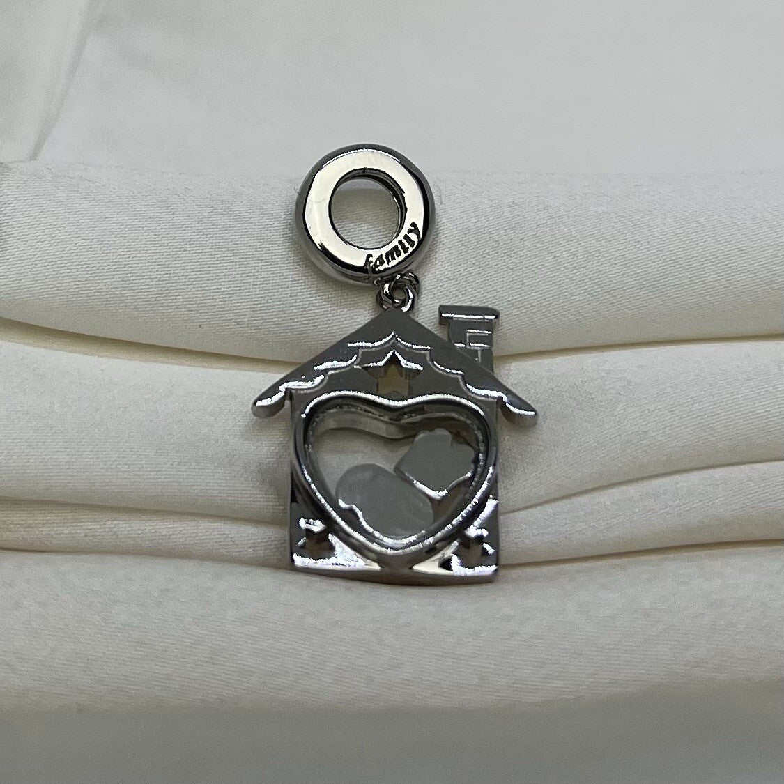 Sterling Silver 925 Enamel Christmas Santa Present Heart House Dangle Charm