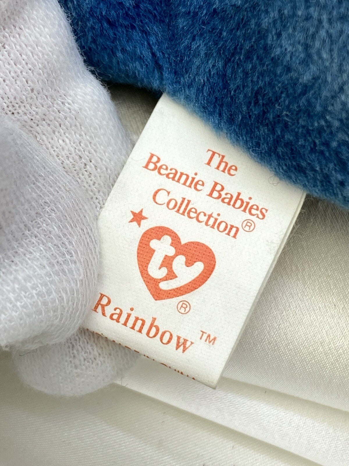 Rare Retired Ty Beanie Baby Rainbow The Chameleon 1997 Mint P.E. Numerous Errors