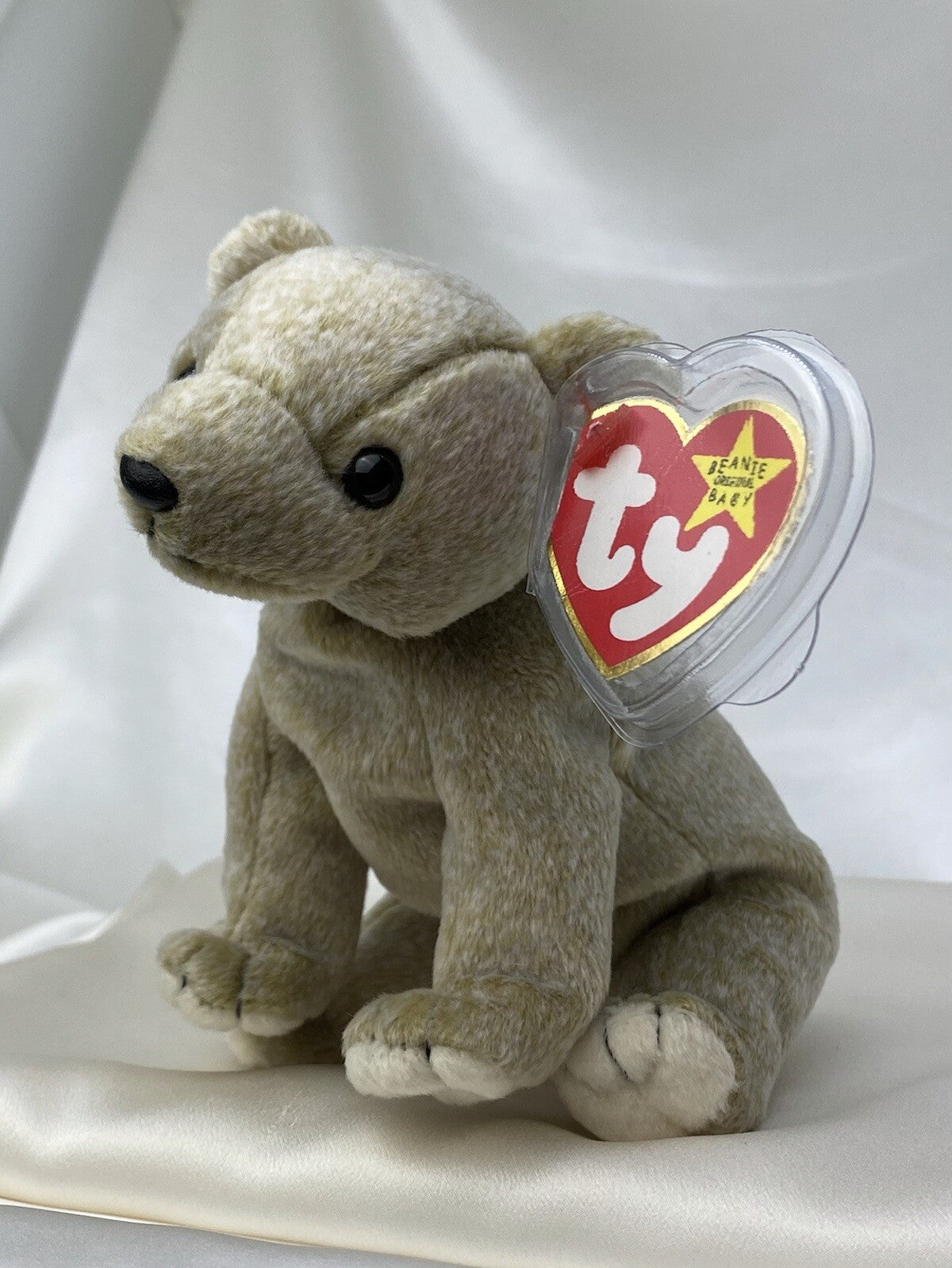 Rare Retired Ty Beanie Baby Almond The Bear 1999 Mint P.E. Pellets With Errors