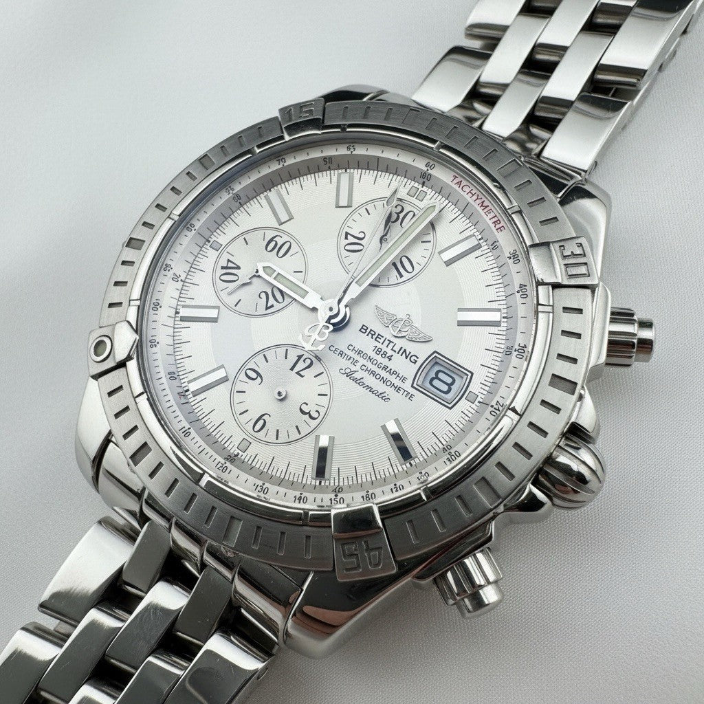 Breitling Chronomat Evolution A13356 Reloj automático para hombre con esfera plateada de 44 mm
