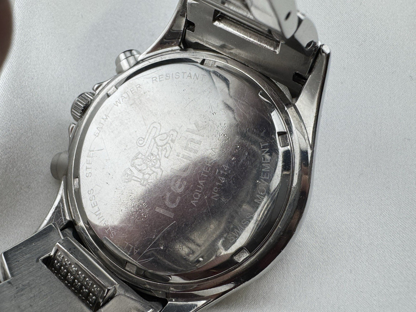 IceLink Aqua Terra 1414 Chronograph 7.00ct Diamond Watch Iced Out Silver 45mm