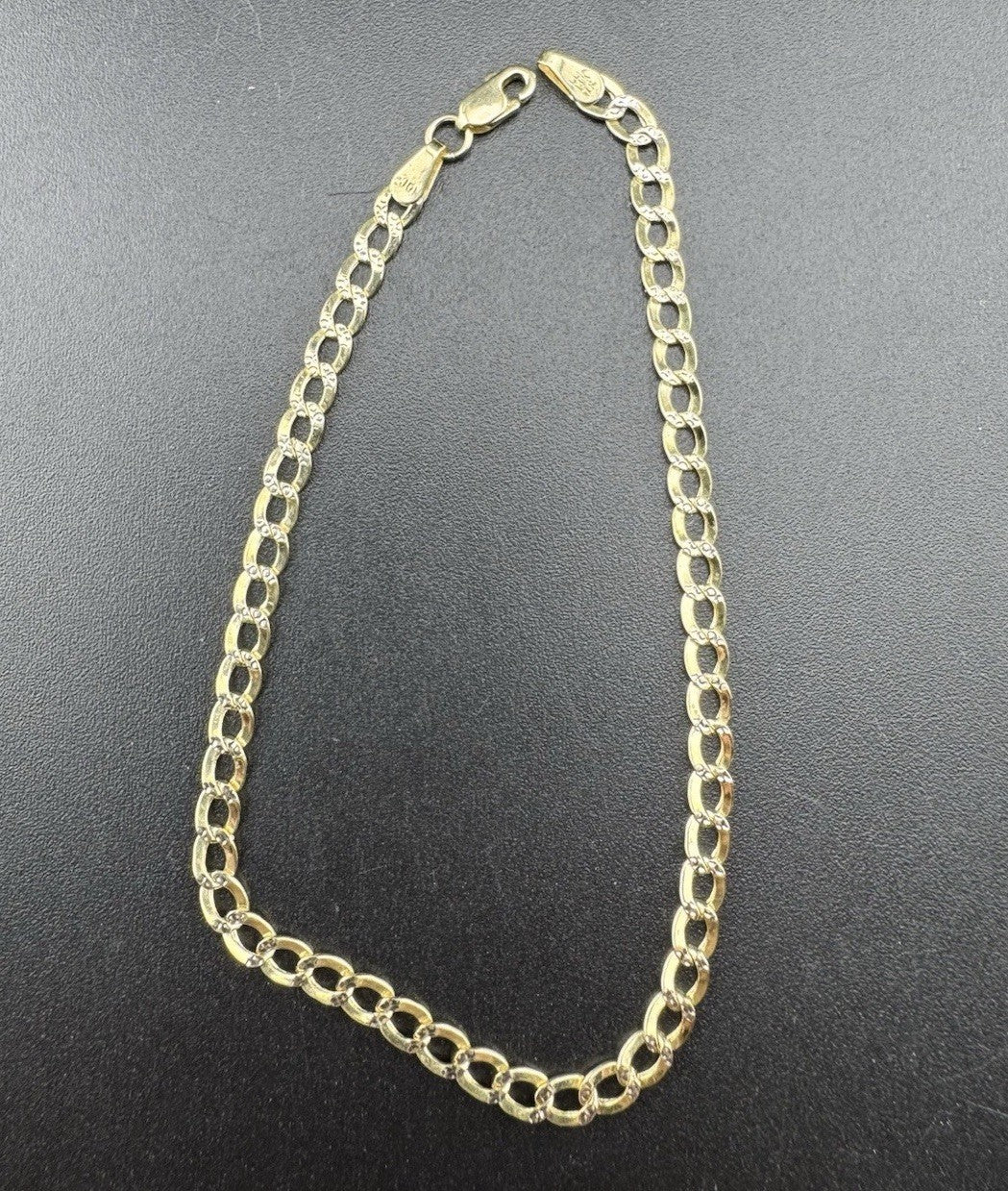 14K Yellow Gold Curb Link Bracelet 7.5in 3.49mm 1.9 Gram Classic Elegant Style