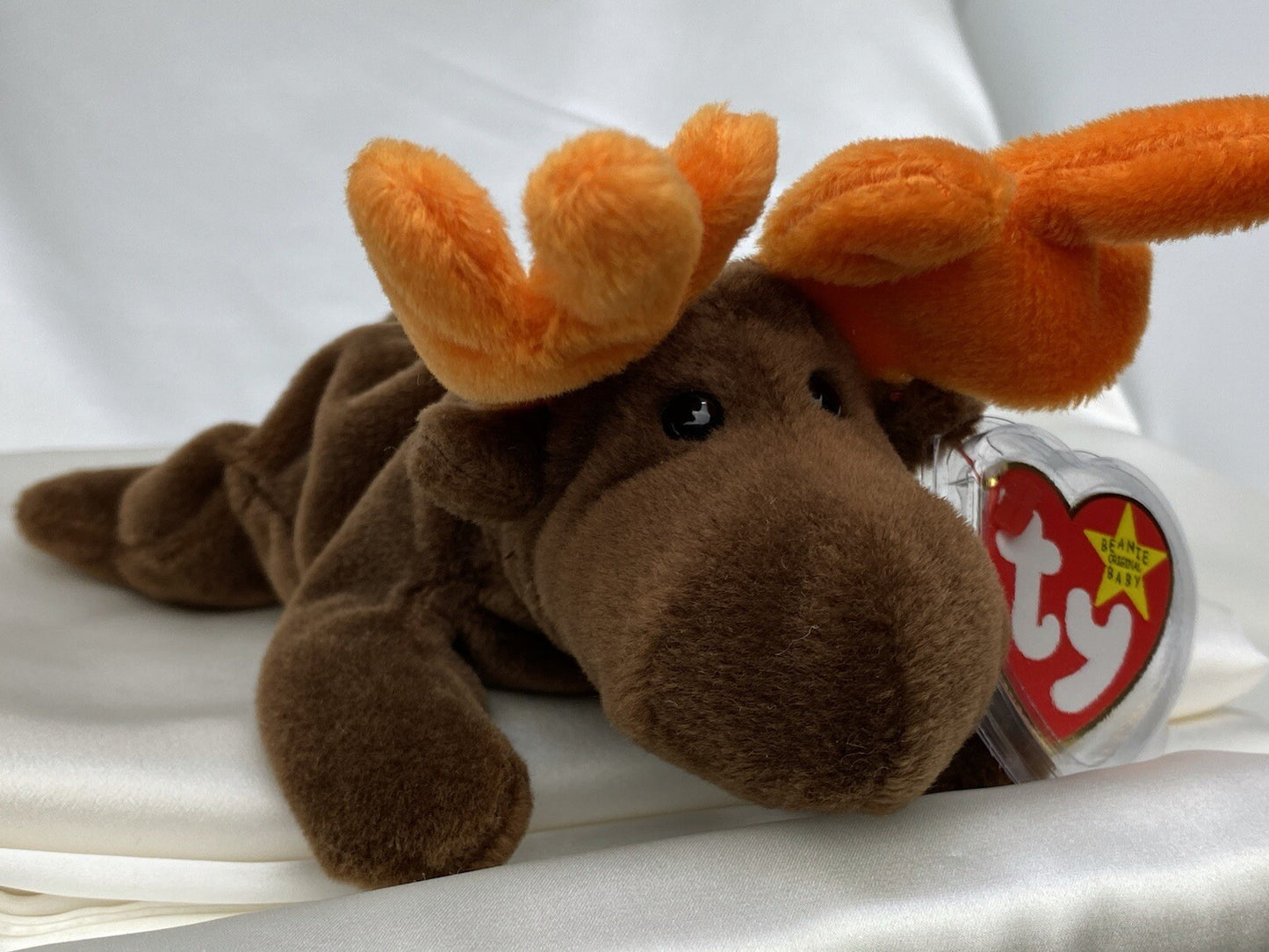 Rare Retired Ty Beanie Baby Chocolate The Moose 1993 Pellets W Errors & Tag Mint