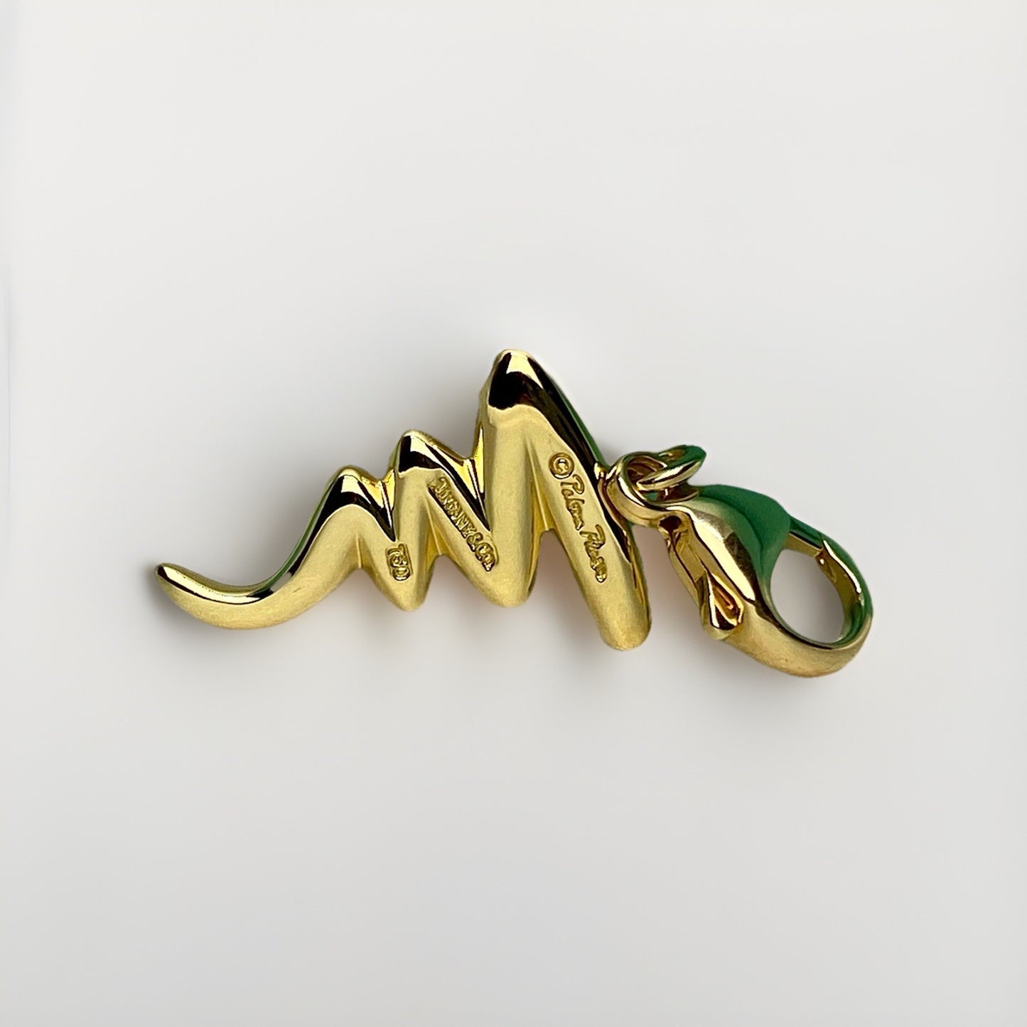 Tiffany & Co Zig Zag Charm Paloma Picasso 18k Yellow Gold Squiggle Pendant 4.7G