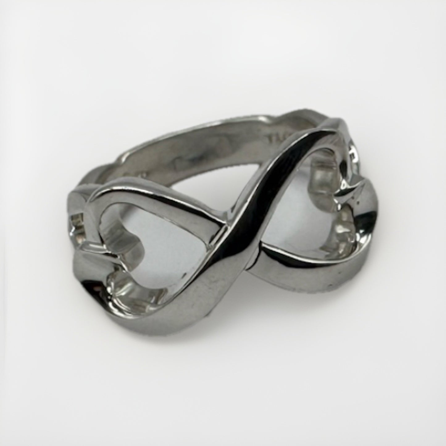 Tiffany & Co. Paloma Picasso Loving Heart Infinity Ring Sterling Silver 925 Sz 7