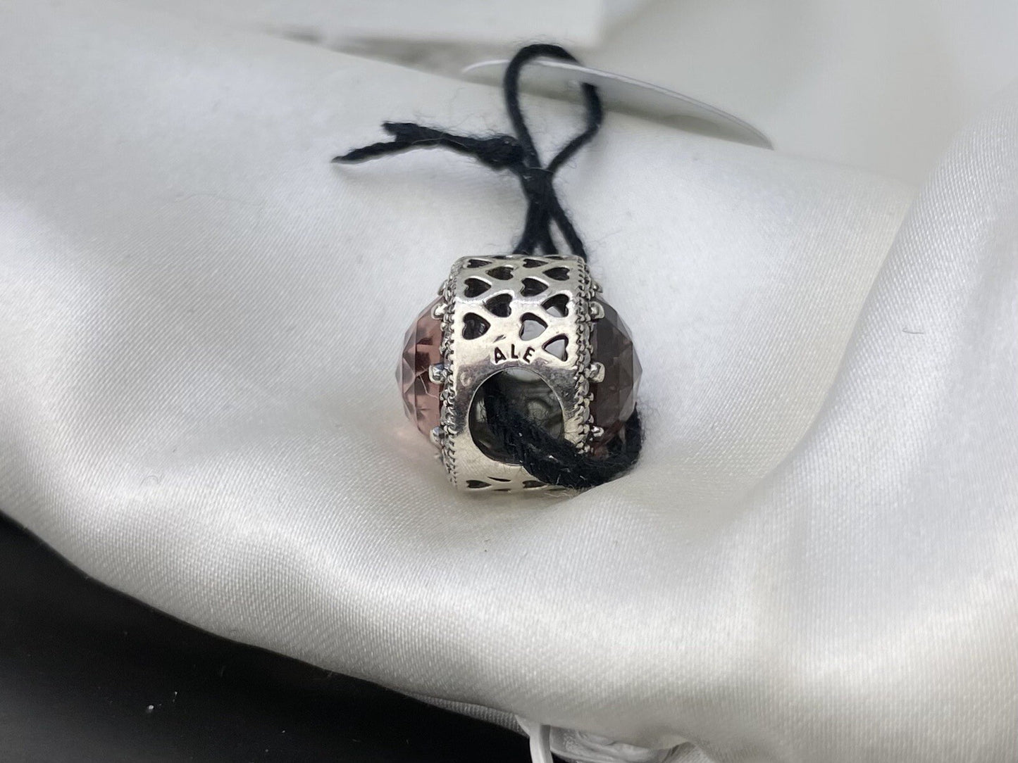 Pandora ALE 925 S. Silver Radiant Heart Blush Sparkling Crystal CZ Pink Charm