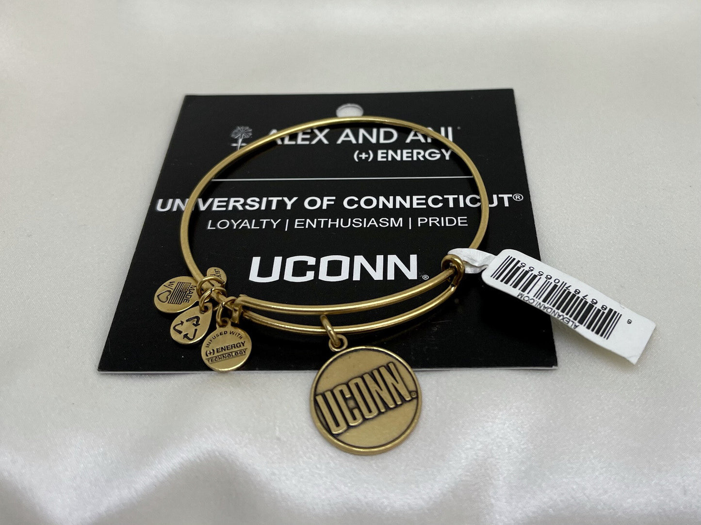 Alex and Ani University of Connecticut Logo Rafaelian Gold Wrap Bracelet UCONN