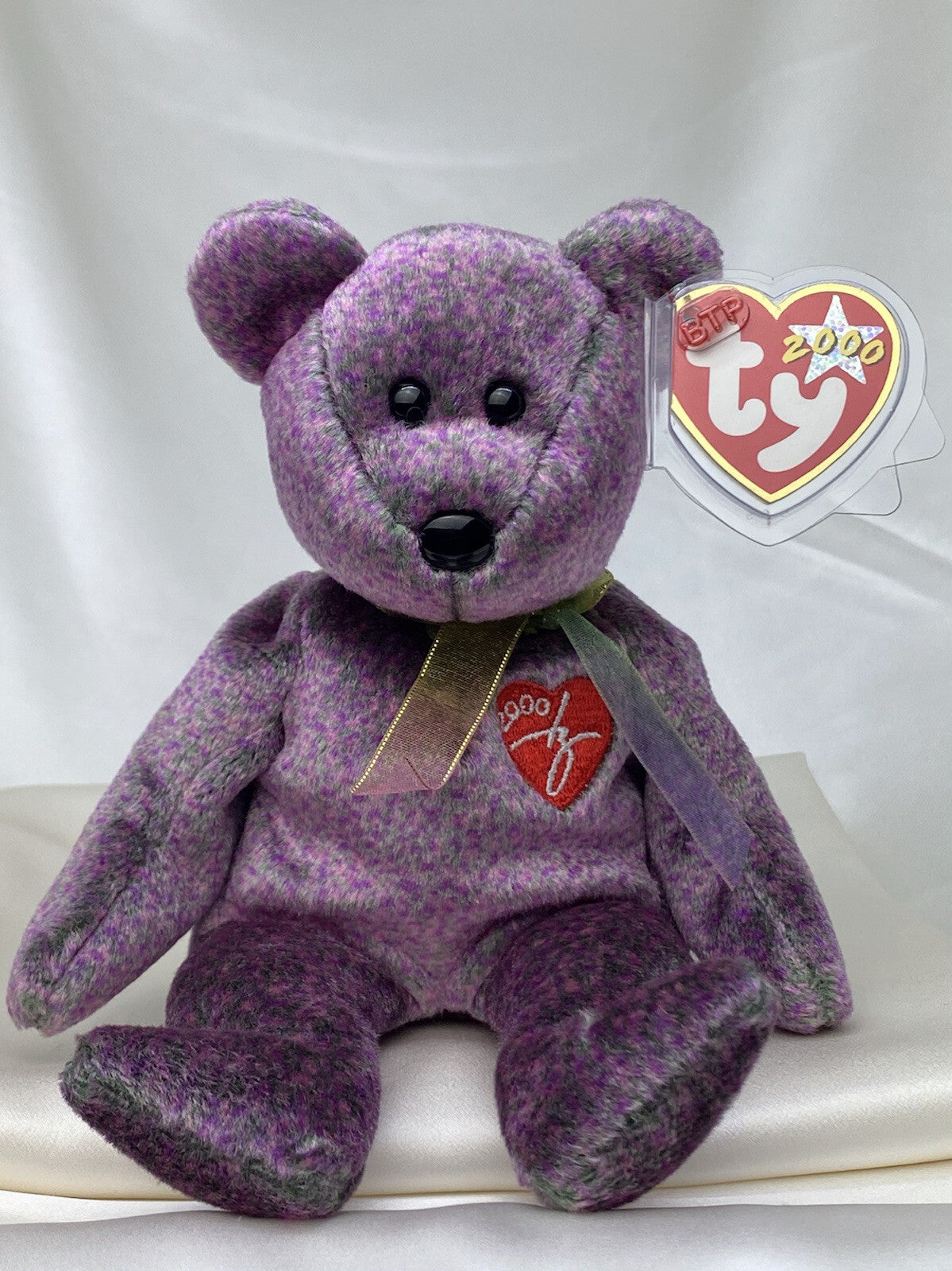 Rare Retired Ty Beanie Baby Signature Bear 2000 Mint P.E. Pellets With Errors