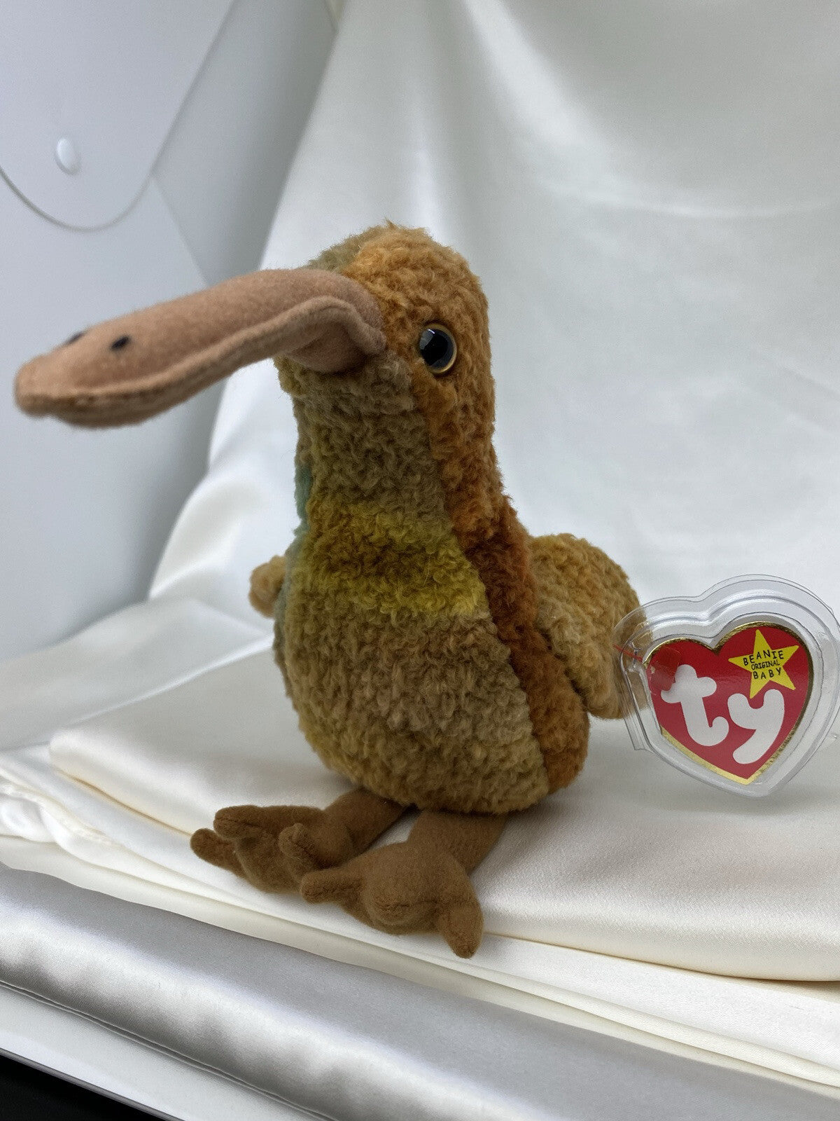 Rare Retired Ty Beanie Baby Beak The Kiwi Bird 1998 Mint P.E. Pellets W Errors