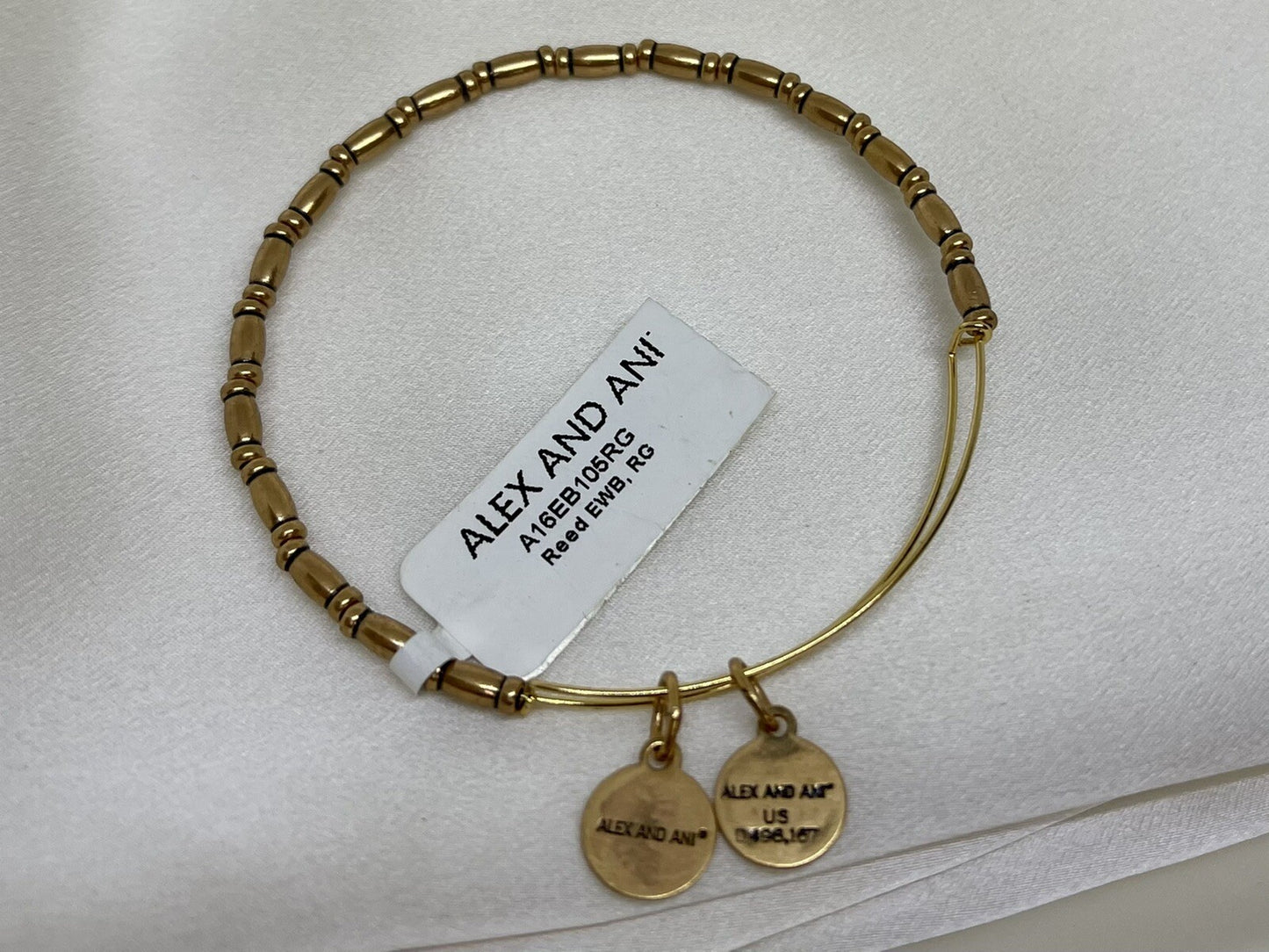 Alex and Ani Reed Rafaelian Gold Expandable Wrap Bangle Bracelet