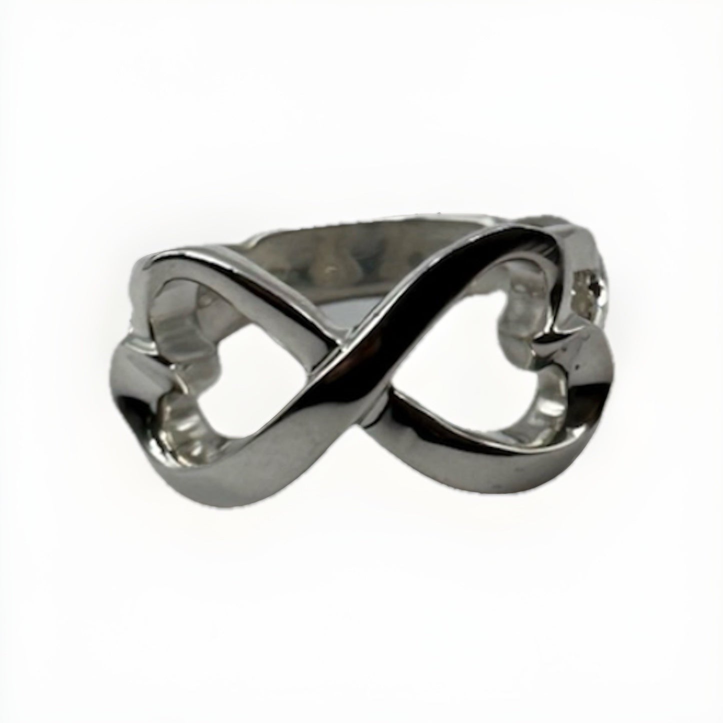 Tiffany & Co. Paloma Picasso Loving Heart Infinity Ring Sterling Silver 925 Sz 7
