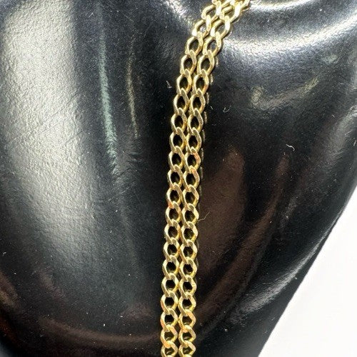 Cadena de eslabones cubanos abierta de oro amarillo de 14K 2.54mm 16.5in 4 gramos hecha en Italia