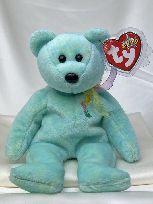 Rare Retired Ty Beanie Baby Ariel The Aids Foundation 2000 Mint P.E. W Errors