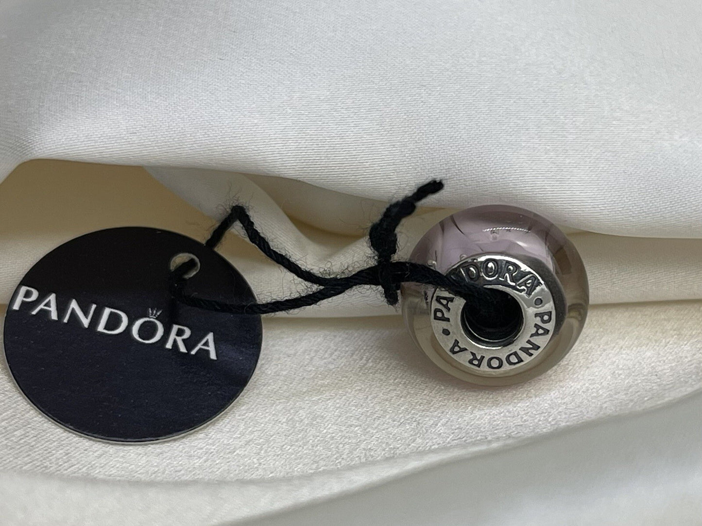 Pandora Sterling Silver 925 Pink Rose Captivating Murano Looking Glass Charm